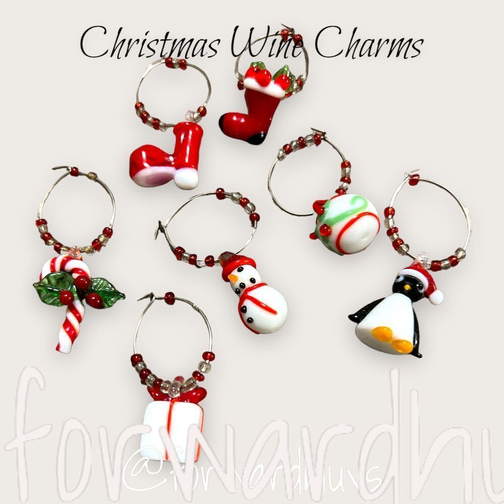 Christmas Themed Wine Glass Charms (7)
